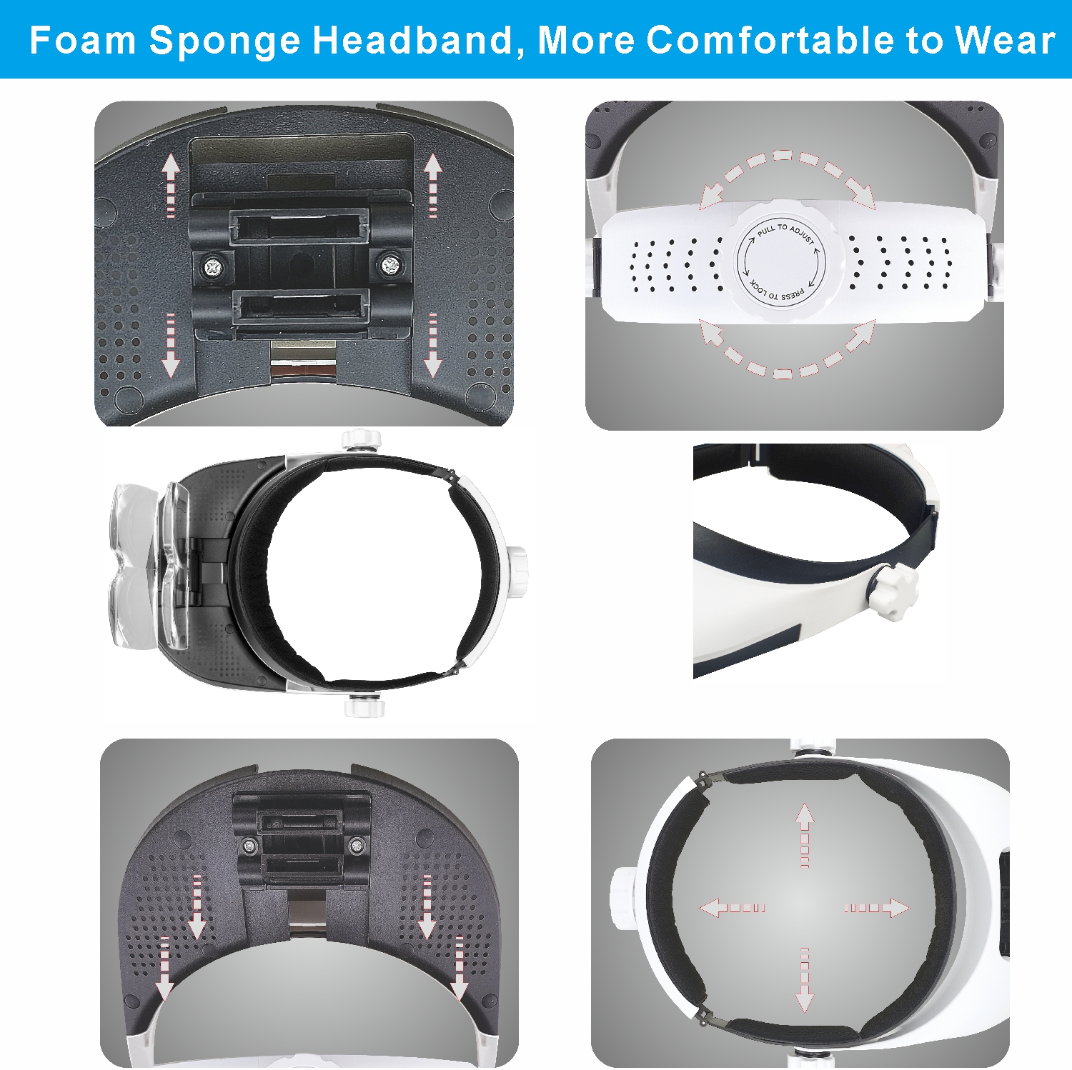 Big Lens Headband Magnifier with 8 LEDs MG81000N - 副本