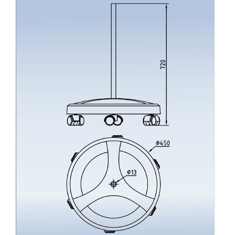 FS-3 Floorstand with 6 wheels