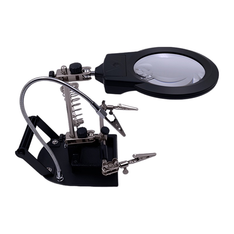 New Helping Hand Magnifying Glass with LED light Magnifier for Soldering DIY MG606