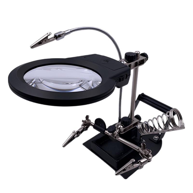 New Helping Hand Magnifying Glass with LED light Magnifier for Soldering DIY MG606