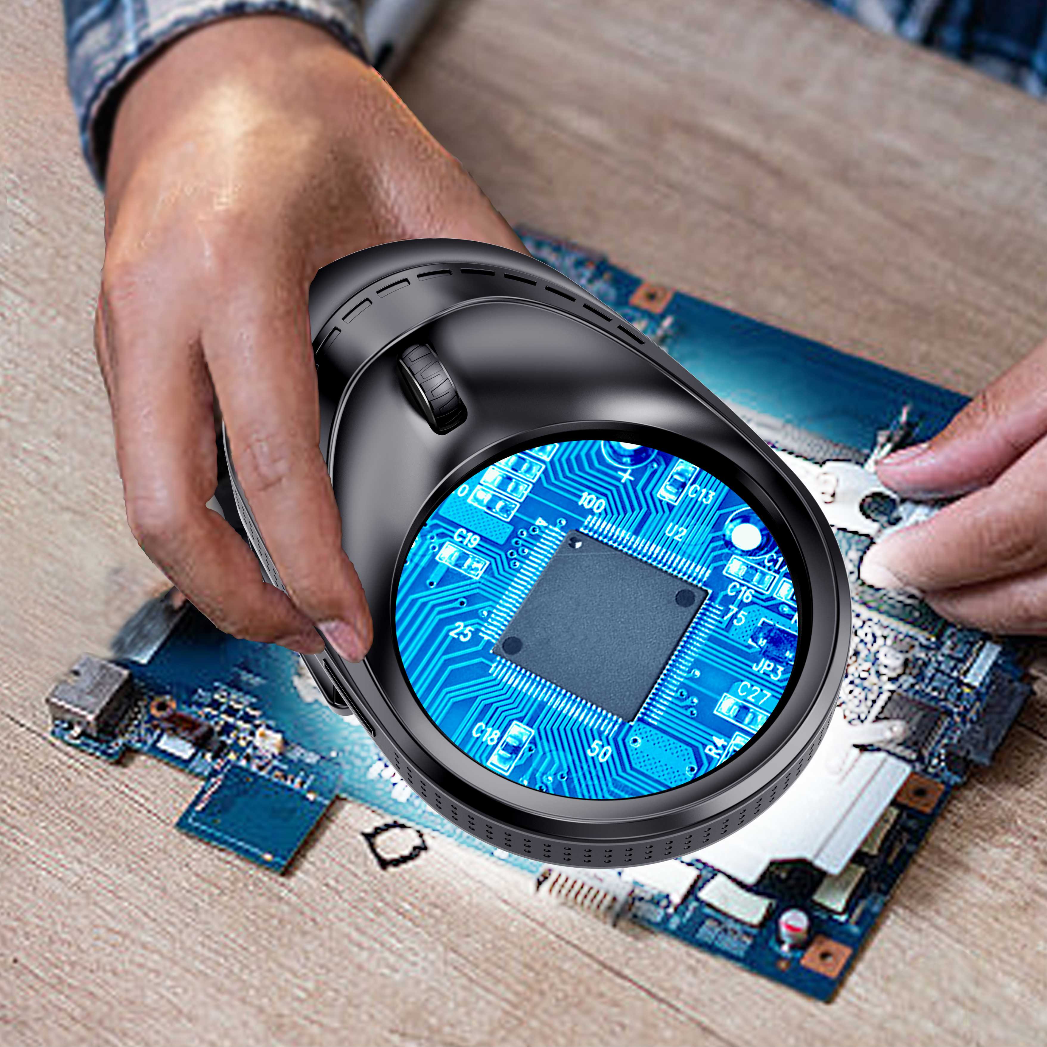 ​ ​Digital Round Screen Magnifier 8X, 12X, 15X, 20X LCD Microscope NO.9091LED - 副本