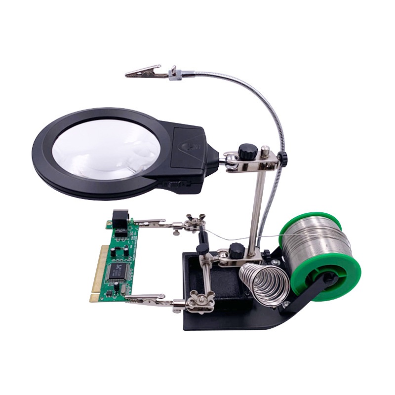 New Helping Hand Magnifying Glass with LED light Magnifier for Soldering DIY MG606
