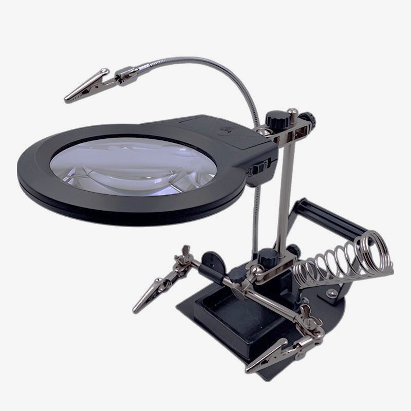 New Helping Hand Magnifying Glass with LED light Magnifier for Soldering DIY MG606