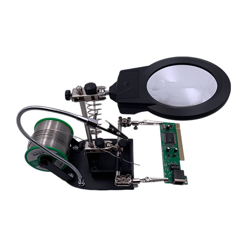 New Helping Hand Magnifying Glass with LED light Magnifier for Soldering DIY MG606