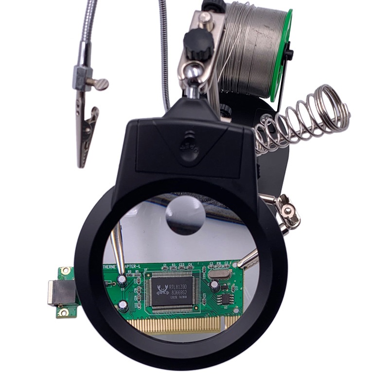 New Helping Hand Magnifying Glass with LED light Magnifier for Soldering DIY MG606